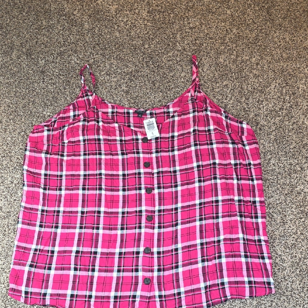 Torrid Fuchsia Plaid Tank Top